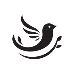 Silhouette of a bird vector icon for logo, and design