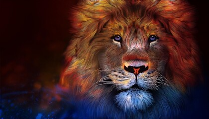 Naklejka premium close up of a lion