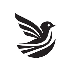 Silhouette of a bird vector icon for logo, and design