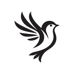 Silhouette of a bird vector icon for logo, and design