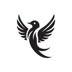 Silhouette of a bird vector icon for logo, and design