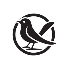Silhouette of a bird vector icon for logo, and design
