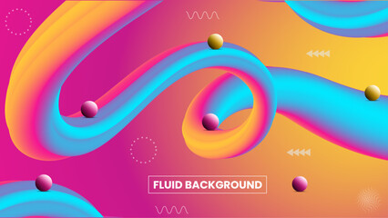 Creative background design with 3d flow shape. Liquid wave colorful form. Minimalist style cover template for Ideal design for social media, cover, banner, flyer.