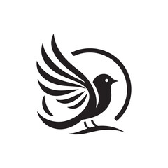 Silhouette of a bird vector icon for logo, and design