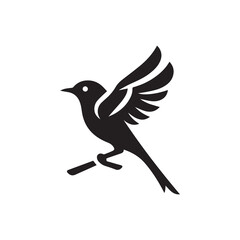 Silhouette of a bird vector icon for logo, and design