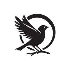 Silhouette of a bird vector icon for logo, and design