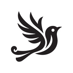 Silhouette of a bird vector icon for logo, and design