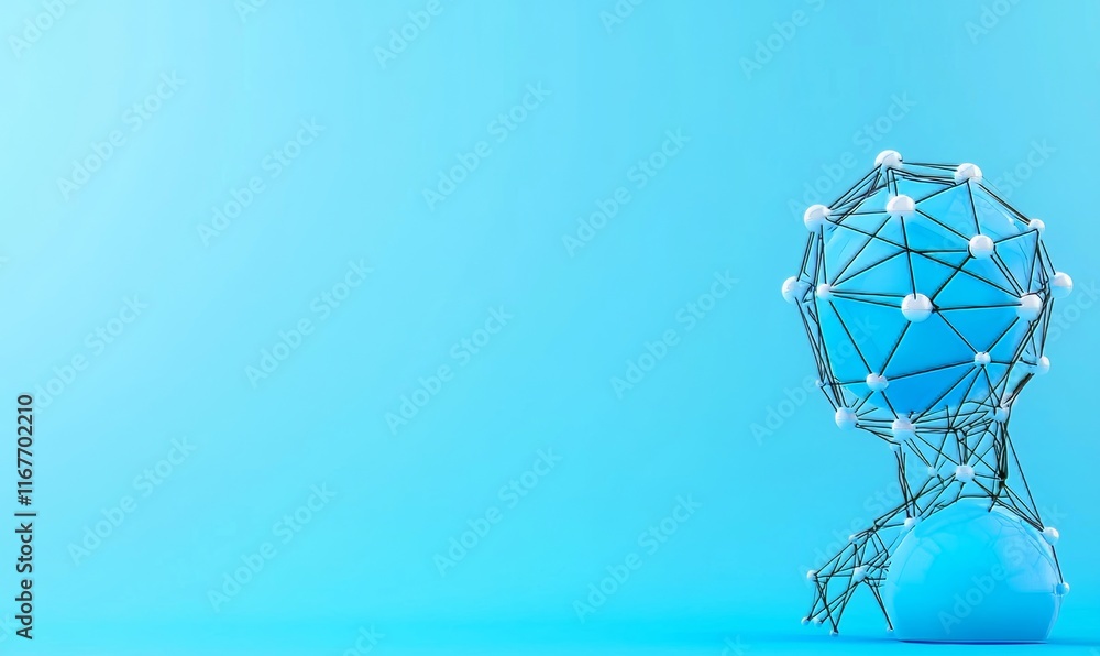 Poster an abstract technology, engineering, and science background in blue fantasy, featuring particles and