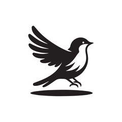 Silhouette of a bird vector icon for logo, and design