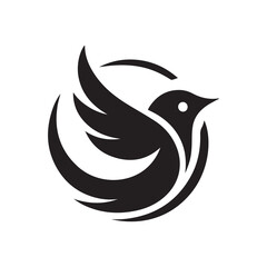 Silhouette of a bird vector icon for logo, and design