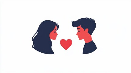 A pair of lovers, a girl and a guy icon. Simple glyph, flat. of valentines day, love icons for UI and UX, website or mobile application on white background