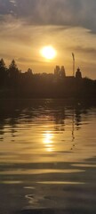 Fototapeta premium Reflection sunset on lake 