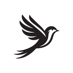 Silhouette of a bird vector icon for logo, and design