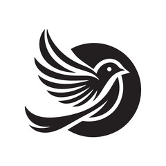 Silhouette of a bird vector icon for logo, and design
