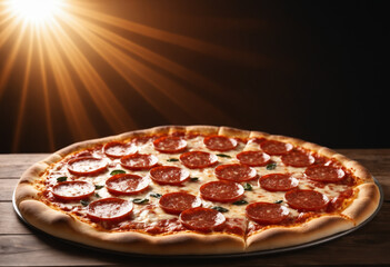 close up Pepperoni pizza