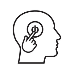 head with on off computer button