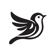 Silhouette of a bird vector icon for logo, and design