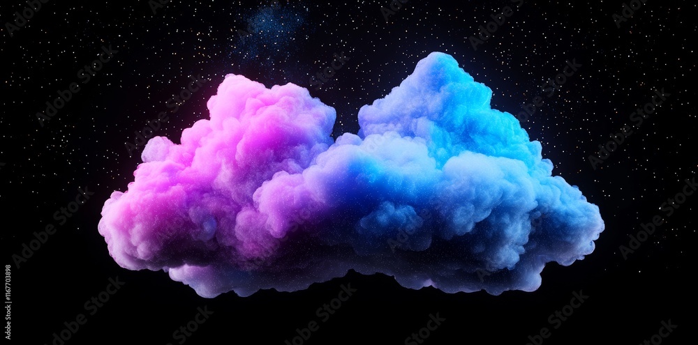 Poster a colorful nebula cloud in the galaxy. night sky filled with stars in the cosmos. the universe explo