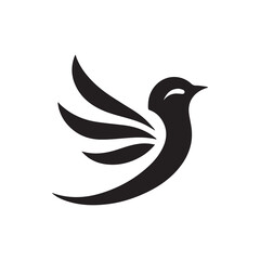 Silhouette of a bird vector icon for logo, and design