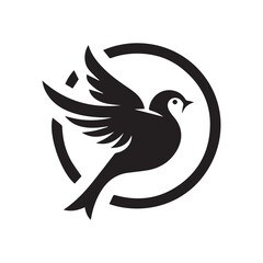 Silhouette of a bird vector icon for logo, and design