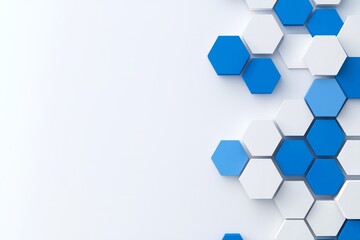 An abstract blue background with hexagonal shapes, ideal for themes related to medicine, technology, or science. An exquisite stock photo.