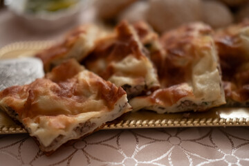 Traditional Turkish home-cooked food: water pastry