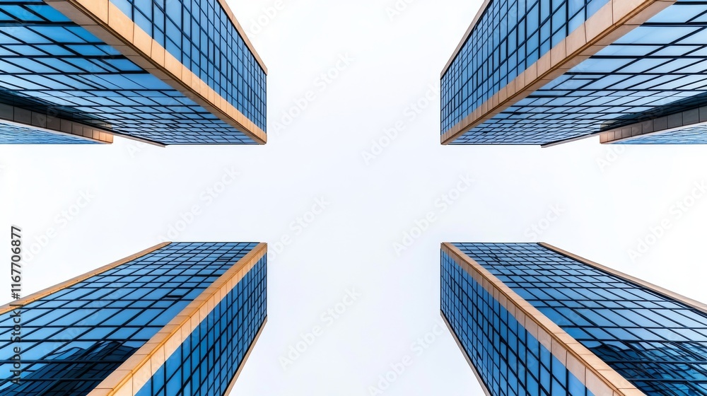 Poster the geometric architecture of the glass window creates an abstract backdrop for the future.