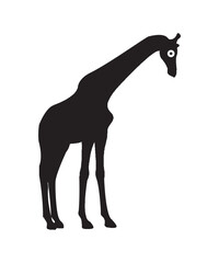 Giraffe silhouette vector with white background