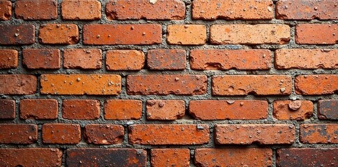 Obraz premium Distressed classic brick wall with aged mortar and grout , mortar, vintage