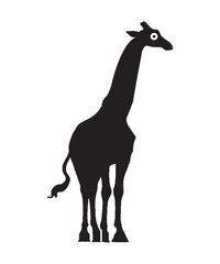 Fototapeta premium Giraffe silhouette vector with white background