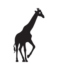 Giraffe silhouette vector with white background