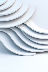 A composition with a wavy white structure set against an abstract backdrop.