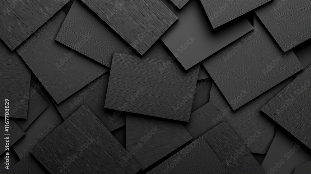 Poster an abstract black paper pattern set against a dark backdrop.
