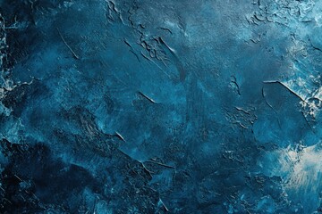 深い青の抽象的なテクスチャのアート作品が持つ静寂と神秘の美しさ