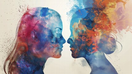 Creative abstract design reflecting emotional intelligence and human emotions