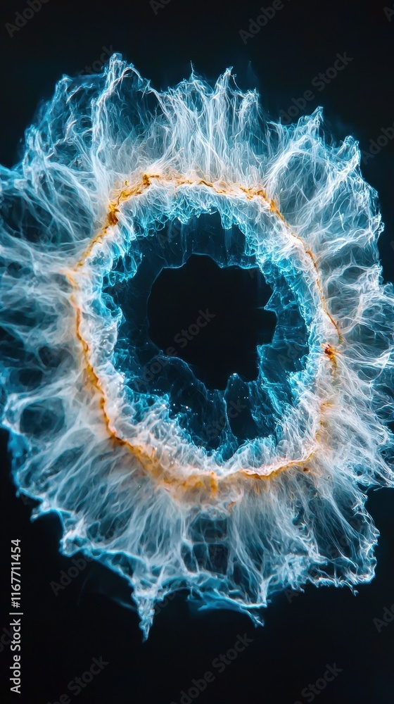 Poster celestial phenomenon displaying hyperrealistic energy patterns cosmic environment digital art abstra