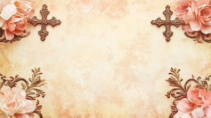 Elegant Floral Cross Design Background