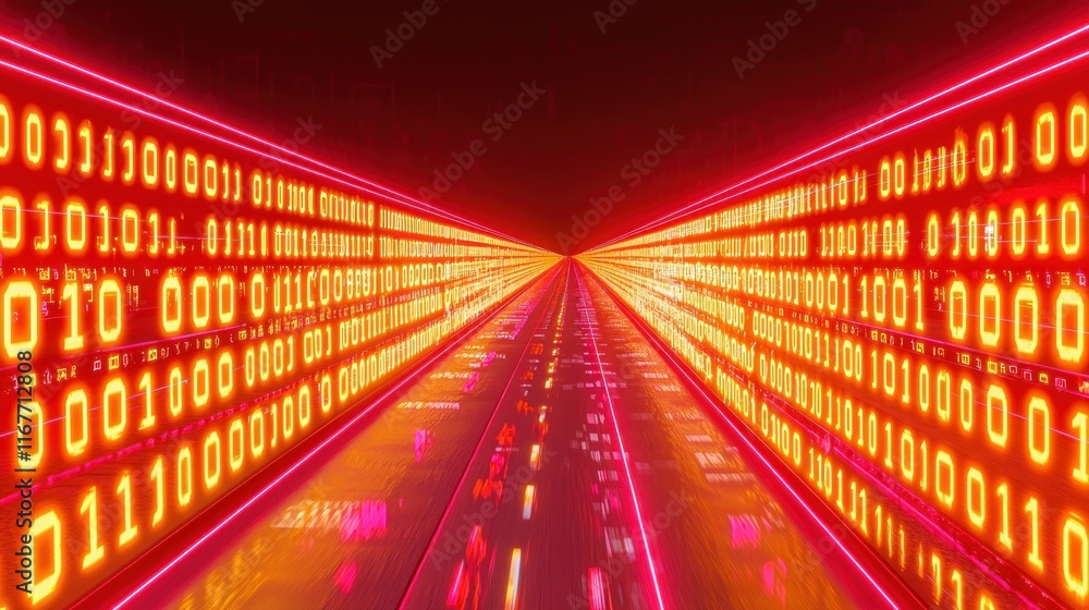 Poster digital highway: a journey through binary code