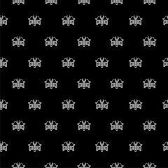 Car service icon isolated seamless pattern on black background