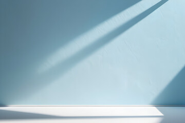 Sunlight casting shadows on a minimalist interior wall