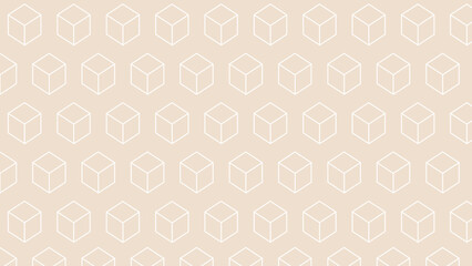 Beige and white seamless pattern  with elements cubes