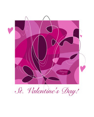 Abstract for Valentines Day. Postcard, poster, banner. Valentine for February 14 for holiday party invitation