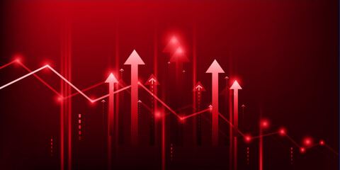 red arrow up down business growth concept, finance loss, market © biswas