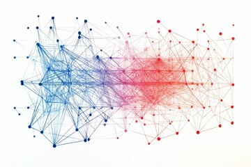 Interconnected nodes forming abstract network pattern.