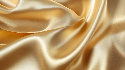 Obraz premium Golden Satin Fabric Draped in Soft Waves