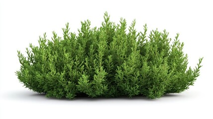 Fototapeta premium Lush green shrub isolated on white background. (1)
