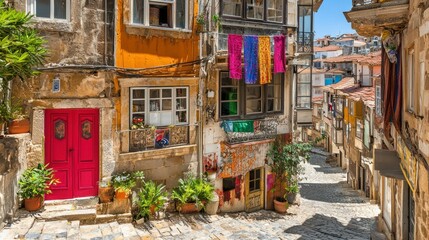 Fototapeta premium Vibrant Streets of Guimar?es, Portugal