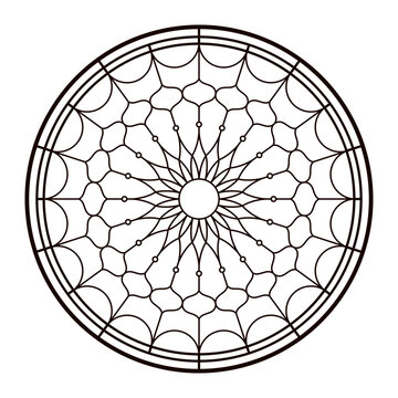 recommend clip art: Church glass window. Colouring page for adult. 