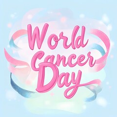 World Cancer Day Calligraphy Pastel Art