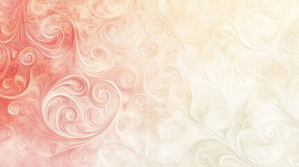 Fototapeta premium Abstract swirling patterns in soft red and cream hues